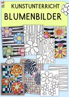 Vorschau - Mal- und Bastelvorlagen - Kreativprojekt Blumenbilder, Malvorlagen, Kunstunterricht, Klasse 1, 2, 3, 4 - Deckblatt
