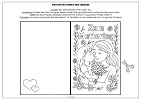 Vorschau - Mal- und Bastelvorlagen - Muttertagskarten zum Ausmalen & Basteln – liebevolle Vorlage für Kinder (inkl. Anleitung) - Seite 1
