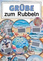 Vorschau - Mal- und Bastelvorlagen - Feriengrüße zum Rubbeln Pfingstferien oder Sommerferien - Deckblatt