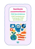 Vorschau - Arbeitsblätter - Sachtexte zusammenfassen nach der 5-Schritt-Methode - Deckblatt