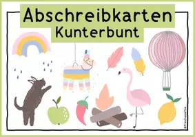 Vorschau - Arbeitsblätter - Abschreibkarten zur Groß- und Kleinschreibung Kunterbunt FrauCuppaTea - Seite 1