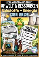 Vorschau - Unterrichtsreihen - Umwelt & Ressourcen Materialpaket – Rohstoffe + Energie der Erde | digital + analog | SOFORT EINSETZBAR - Seite 1