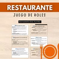 Vista previa - Tarjetas / Manipulativos - RESTAURANTE ROLE PLAYING ESPAÑOL RESTAURANT ROLE PLAYING SPANISH CARDS - Portada