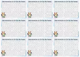 Vorschau - Mal- und Bastelvorlagen - Gute Wünsche für die Ferien - Suchsel / Orakel - Seite 1