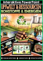 Vorschau - Unterrichtsreihen - Interaktive Power Point - Umwelt & Ressourcen @ TeacherManuElla - Deckblatt