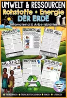 Vorschau - Unterrichtsreihen - Umwelt & Ressourcen - Rohstoffe + Energie Infomaterial + Arbeitsblätter - Deckblatt