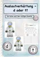 Vorschau - Arbeitsblätter - Auslautverhärtung d oder t - Deckblatt