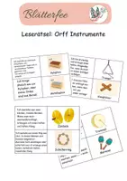 Vorschau - Spiele - Leserätsel zu den Orff Instrumenten - Deckblatt