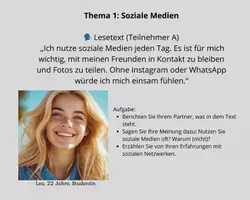 Vorschau - Arbeitsblätter - Sprechen DaF Prüfungsvorbereitung Telc B1 Sprechen Teil 2 - Seite 1