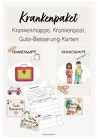 Vorschau - Arbeitsblätter - Krankenpaket - Krankenmappe, Krankenpost & Gute-Besserung-Karten - Deckblatt