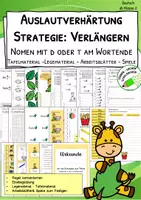 Vorschau - Arbeitsblätter - Auslautverhärtung – Strategie: Verlängern (d–t und g–k am Wortende) - Seite 1