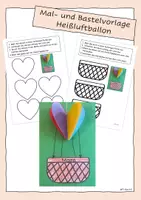 Vorschau - Mal- und Bastelvorlagen - Muttertag / Vatertag - Herzen Heißluftballon - Deckblatt