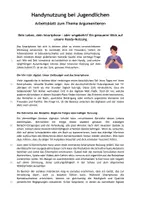 Vorschau - Arbeitsblätter - Handynutzung bei Jugendlichen - Arbeitsblatt zum Thema Argumentieren - Seite 1