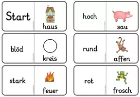 Vorschau - Stationenlernen - Domino Zusammengesetzte Adjektive für Deutsch - Seite 1