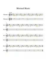 Vorschau - Arbeitsblätter - Minimal Music, Noten mit Notennamen und Farben 2-st - Seite 1