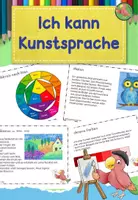 Vorschau - Stationenlernen - Kunst Grundschule, Ich kann Kunstsprache, Karteikarten - Deckblatt