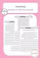 Vorschau - Arbeitsblätter - Satzanfänge Materialpaket - Seite 1