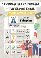 Vorschau - Präsentationen/Tafelbilder - Stundentransparenz – Tafelmaterial (zweifarbig) | Classroom Management, Klassenübergreifend - Deckblatt