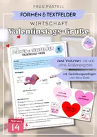 Vorschau - Arbeitsblätter - WIK Gestaltungsaufgabe Formen & Textfelder (Valentingstags-Grüße) - Deckblatt