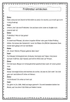 Vorschau - Arbeitsblätter - Lesetandem / Partnerlesen: Leseförderung durch betontes Vorlesen zum Thema "Frühblüher" (3-5. Klasse, DaZ-geeignet) - Deckblatt