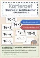 Vorschau - Fördermaterial/Inklusion - Kartenset zur Subtraktion im zweiten Zehner - Deckblatt