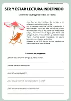 Vista previa - Hojas de trabajo - lectura presente ser y estar indefinido - página 1