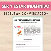 Vista previa - Hojas de trabajo - lectura presente ser y estar indefinido - Portada