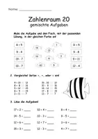 Vorschau - Arbeitsblätter - Arbeitsblätter Mathe Zahlenraum 20 Grundschule - Seite 1
