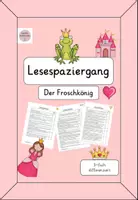 Vorschau - Arbeitsblätter - Lesespaziergang Froschkönig (3-fach differenziert) - Märchen - Deckblatt
