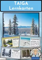 Vorschau - Arbeitsblätter - Taiga - 25 Lernkarten und 6 Arbeitsblätter mit Lösungen - Materialpaket Erdkunde Klasse 6/7 - Seite 1
