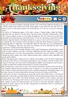 Vorschau - Arbeitsblätter - Thanksgiving Reading - Grade 8 - Deckblatt