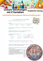 Vorschau - Arbeitsblätter - Lineare Gleichungen in 2 Variablen: (Graphische) Lösungen - Deckblatt