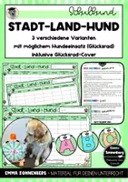 Vorschau - Spiele - Stadt-Land-Hund (mit oder ohne Schulhund) inkl. Glücksrad-Vorlage - Deckblatt