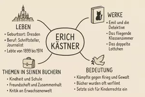 Vorschau - Arbeitsblätter - Lernposter + Arbeitsblätter zum Thema "Der Schriftsteller Erich Kästner" + Lösung & MP3 + Mindmap + Infografiken - Seite 3