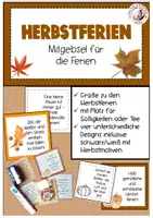 Vorschau - Mal- und Bastelvorlagen - Herbstferien Mitgebsel Süßigkeiten Geschenk Grundschule Sek I - Deckblatt