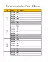 Vorschau - Lehrpläne/Lehrermaterial - Planung & Organisation: Stoffverteilungsplan Blanko (kompatibel mit Excel®) - Seite 1