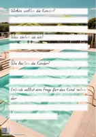 Vorschau - Unterrichtsreihen - Sommer - Abschreibübung "Freibad" in Schulausgangsschrift und in 2 Schwierigkeitsstufen - Seite 3