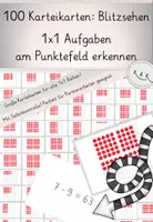 Vorschau - Stationenlernen - 1x1 Aufgaben erkennen und berechnen, 100 Karteikarten zu allen 1x1 Reihen am 100er Punktefeld, mit Selbstkontrolle - Deckblatt