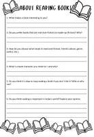 Vorschau - Arbeitsblätter - Reading Books / Questions - Deckblatt