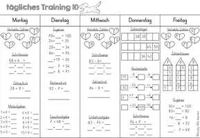 Vorschau - Arbeitsblätter - Materialpaket - 20 tägliche Trainings - Wiederholung ZR 100 - mit LÖSUNGEN - Seite 2