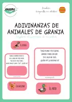 Vista previa - Tarjetas / Manipulativos - ADIVINANZAS DE ANIMALES DE GRANJA - Portada