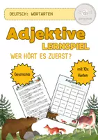 Vorschau - Arbeitsblätter - Wortarten: Adjektive Lernspiel - Wer hört es zuerst? - Deckblatt