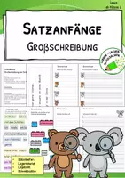 Vorschau - Arbeitsblätter - Großschreibung von Satzanfängen – Satzbau und Rechtschreibung üben - Deckblatt