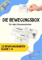 Vorschau - Aufgabenkarten - 22 Bewegungskarten Klasse 1-4 (Bewegungspause/Konzentration) - Deckblatt