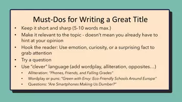 Vorschau - Präsentationen/Tafelbilder - Writing an Article: Title, Introduction & P.E.E.L Paragraphs - Seite 3