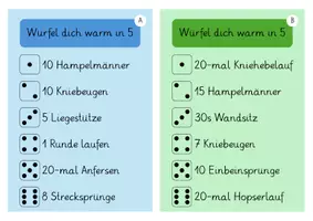 Vorschau - Spiele - Würfel dich warm in 5 / Würfelfitness Grundschule Sport - Seite 1