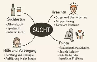 Vorschau - Arbeitsblätter - Lernposter + Arbeitsblatt "Sucht" + Onlineübung & MP3 + Mindmap + Infografik - Seite 3