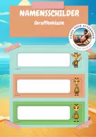 Vorschau - Bildkarten - Namensschilder für die Giraffenklasse - Deckblatt