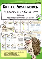 Vorschau - Arbeitsblätter - Abschreibtraining – differenzierte Schreibaufträge fürs Schulheft (A5-Aufgabenheft) - Deckblatt