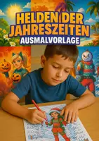 Vorschau - Mal- und Bastelvorlagen - Helden der Jahreszeiten – Ausmalvorlage - Deckblatt